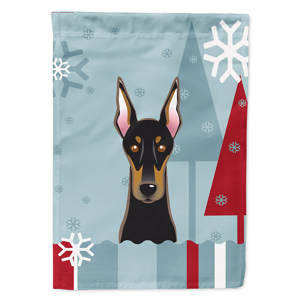 Winter Holiday Doberman Flag Canvas House Size BB1741CHF  the-store.com.