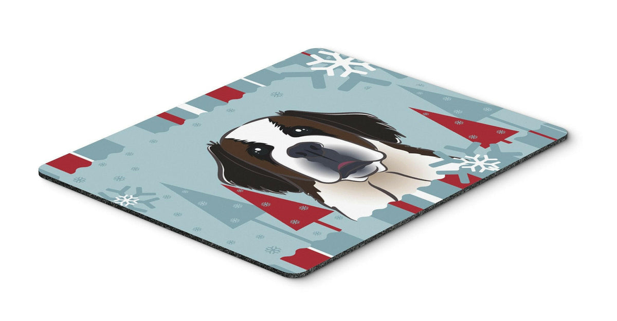 Winter Holiday Saint Bernard Mouse Pad, Hot Pad or Trivet BB1742MP by Caroline&#39;s Treasures