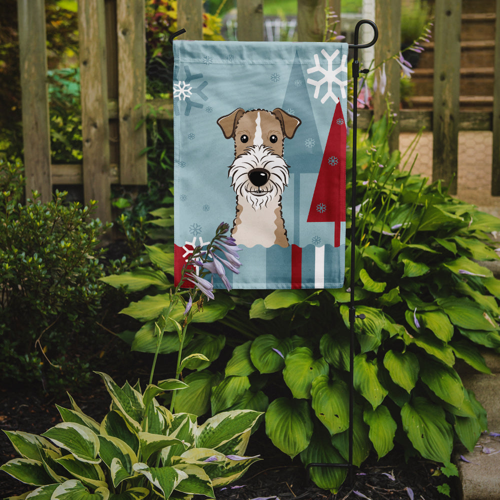Winter Holiday Wire Haired Fox Terrier Flag Garden Size BB1743GF