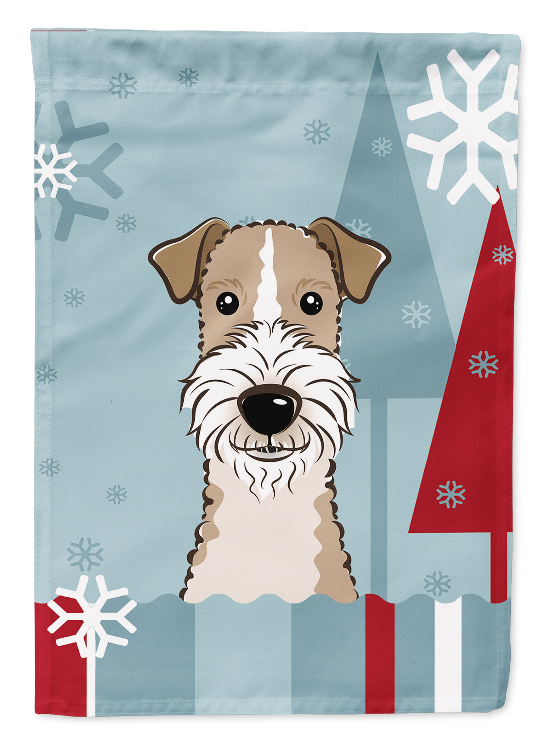 Winter Holiday Wire Haired Fox Terrier Drapeau Jardin Taille BB1743GF