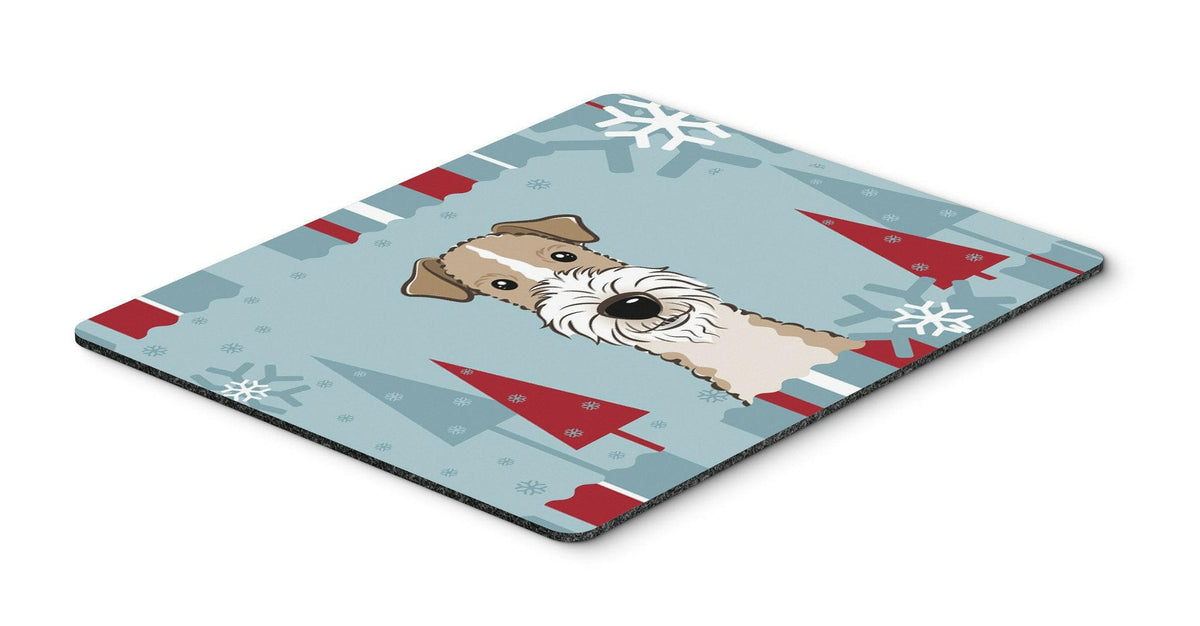 Winter Holiday Wire Haired Fox Terrier Mouse Pad, Hot Pad or Trivet BB1743MP by Caroline&#39;s Treasures