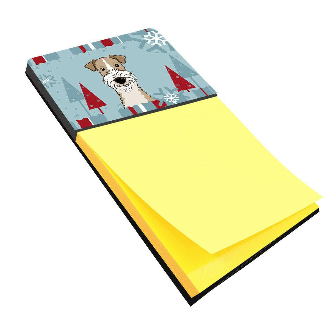 Winter Holiday Wire Haired Fox Terrier Sticky Note Holder BB1743SN by Caroline&#39;s Treasures