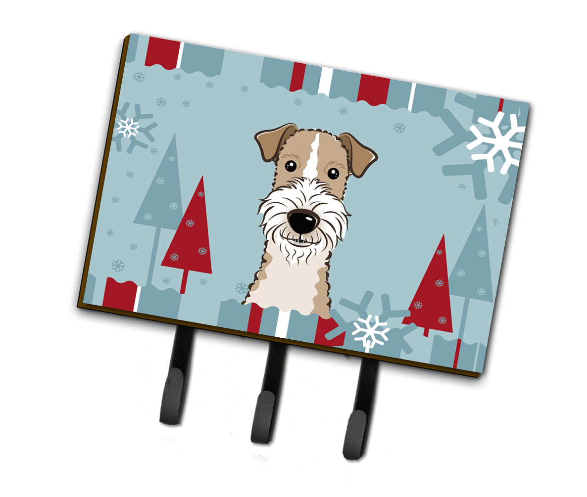 Winter Holiday Wire Haired Fox Terrier Leash or Key Holder BB1743TH68