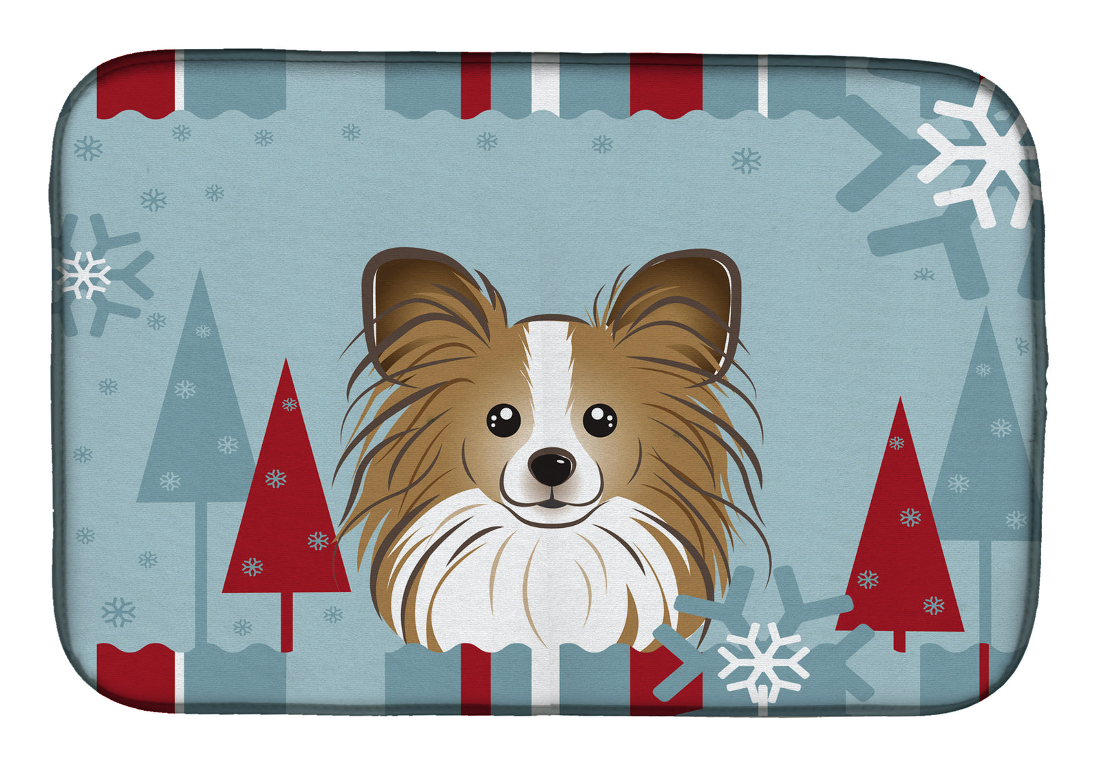 Winter Holiday Papillon Dish Drying Mat BB1744DDM  the-store.com.