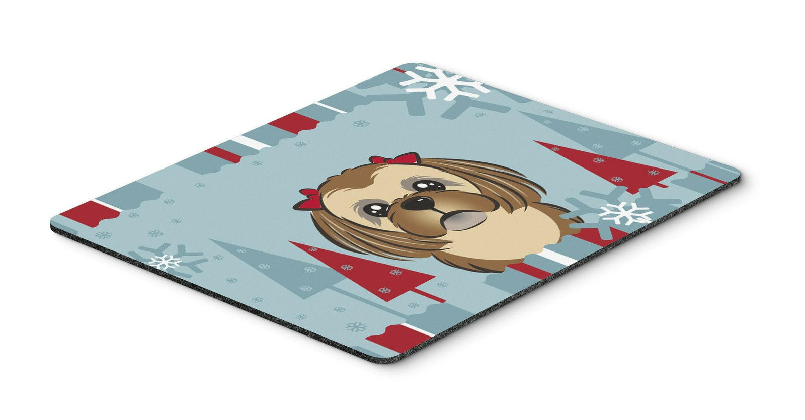 Winter Holiday Chocolate Brown Shih Tzu Mouse Pad, Hot Pad or Trivet BB1745MP by Caroline's Treasures