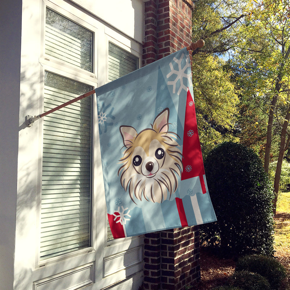 Winter Holiday Chihuahua Flag Canvas House Size BB1747CHF