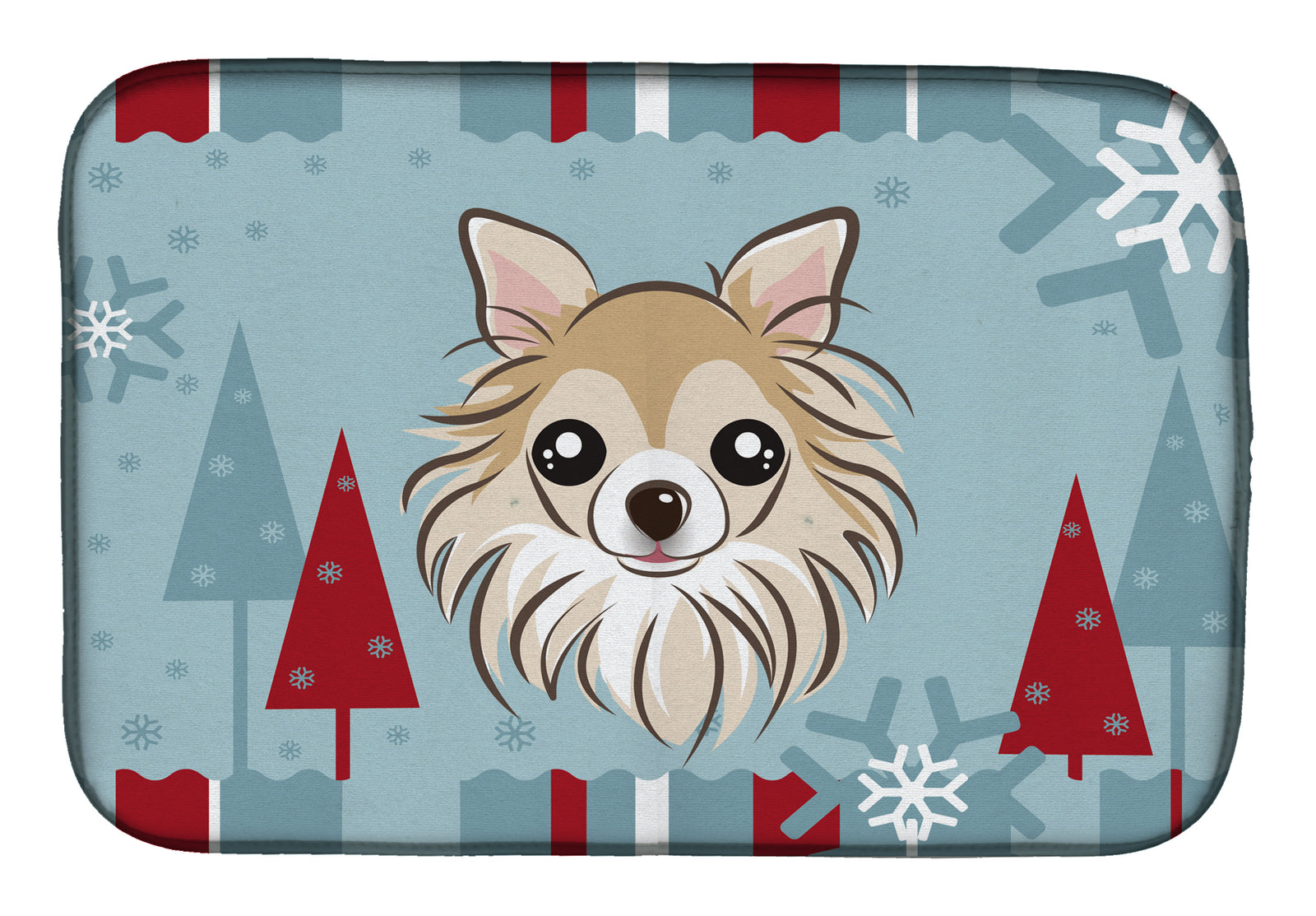 Winter Holiday Chihuahua Dish Drying Mat BB1747DDM  the-store.com.