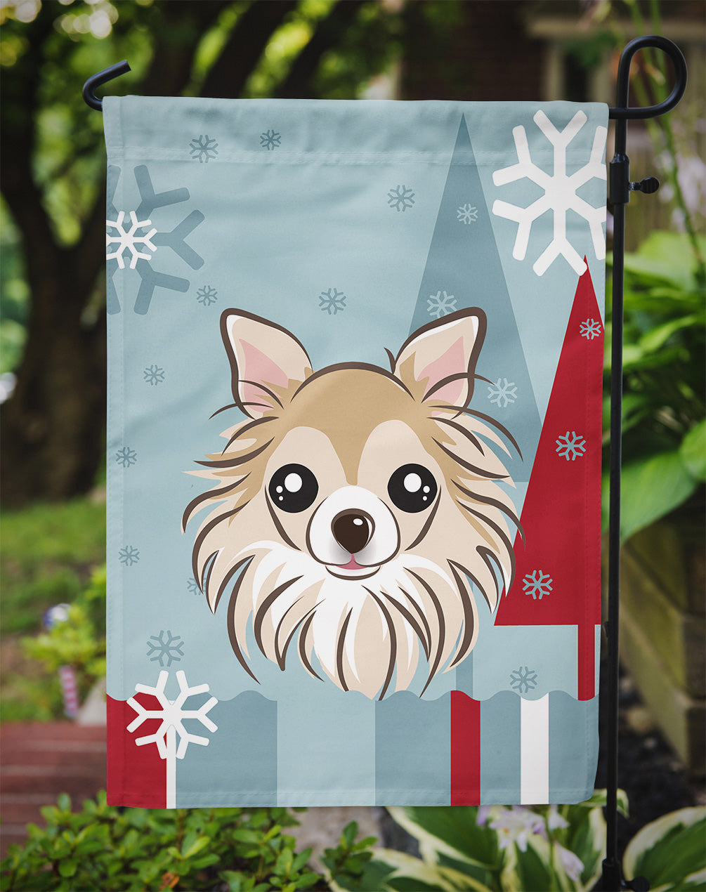 Winter Holiday Chihuahua Flag Garden Size BB1747GF.