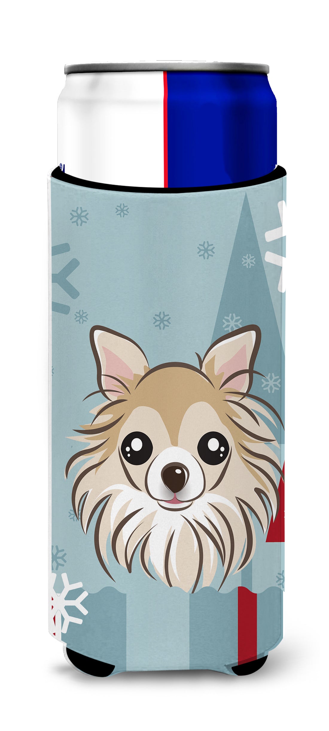Winter Holiday Chihuahua Ultra Beverage Insulators for slim cans BB1747MUK  the-store.com.