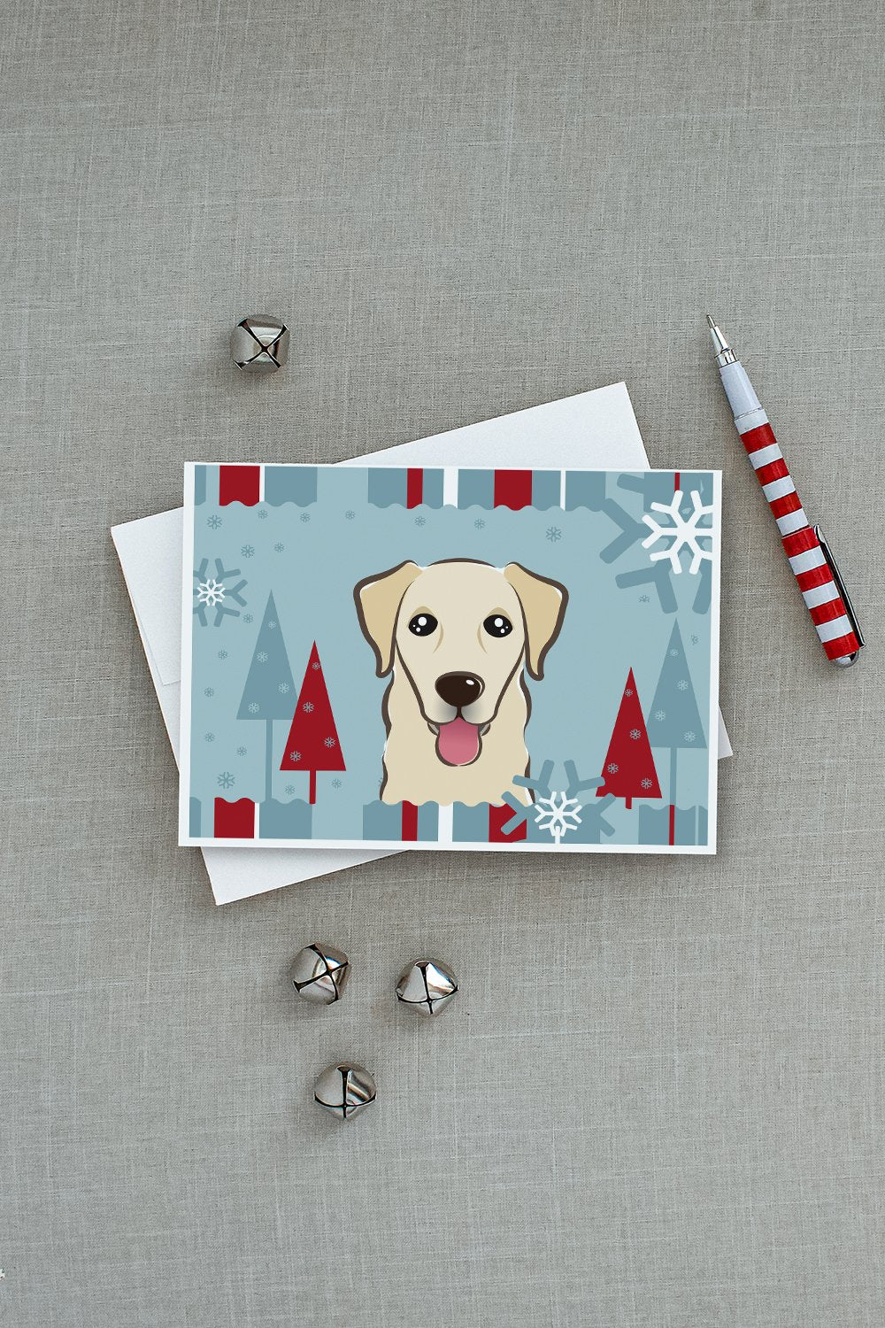 Winter Holiday Golden Retriever Greeting Cards and Envelopes Pack of 8 - the-store.com