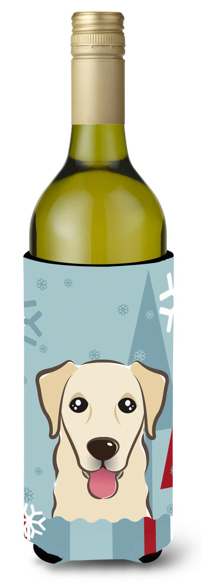 Winter Holiday Golden Retriever Wine Bottle Beverage Insulator Hugger BB1748LITERK by Caroline&#39;s Treasures