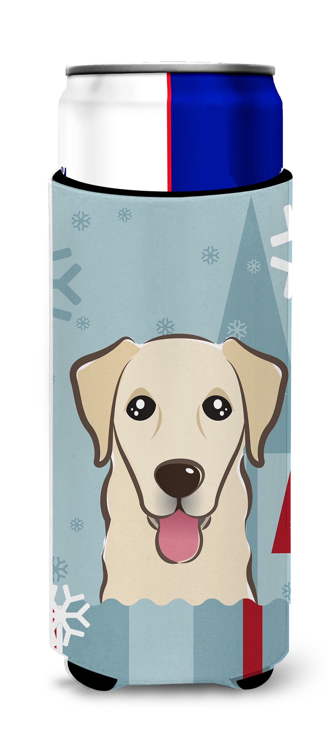 Winter Holiday Golden Retriever Ultra Beverage Insulators for slim cans BB1748MUK  the-store.com.
