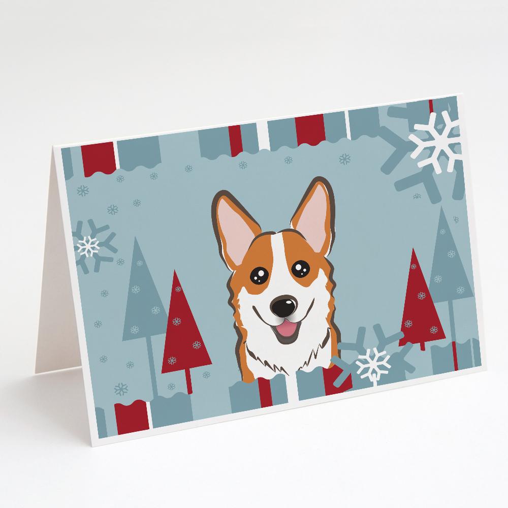 Buy this Winter Holiday Red Corgi Greeting Cards and Envelopes Pack of 8