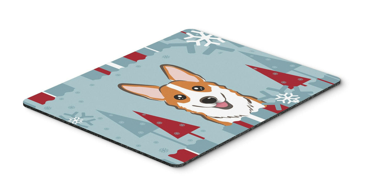 Winter Holiday Red Corgi Mouse Pad, Hot Pad or Trivet BB1750MP by Caroline&#39;s Treasures