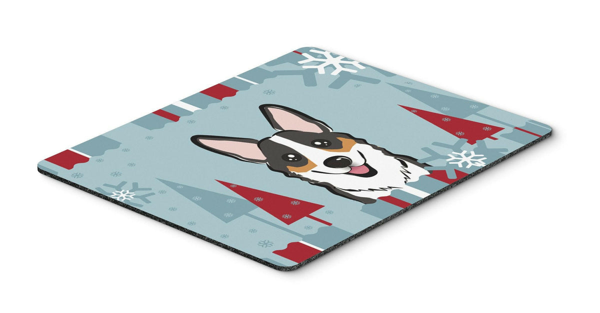 Winter Holiday Tricolor Corgi Mouse Pad, Hot Pad or Trivet BB1751MP by Caroline&#39;s Treasures