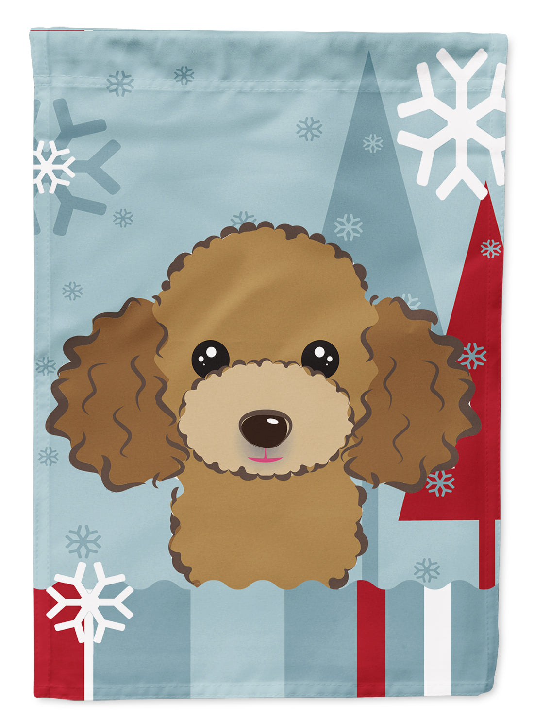 Winter Holiday Chocolate Brown Poodle Flag Garden Size BB1752GF