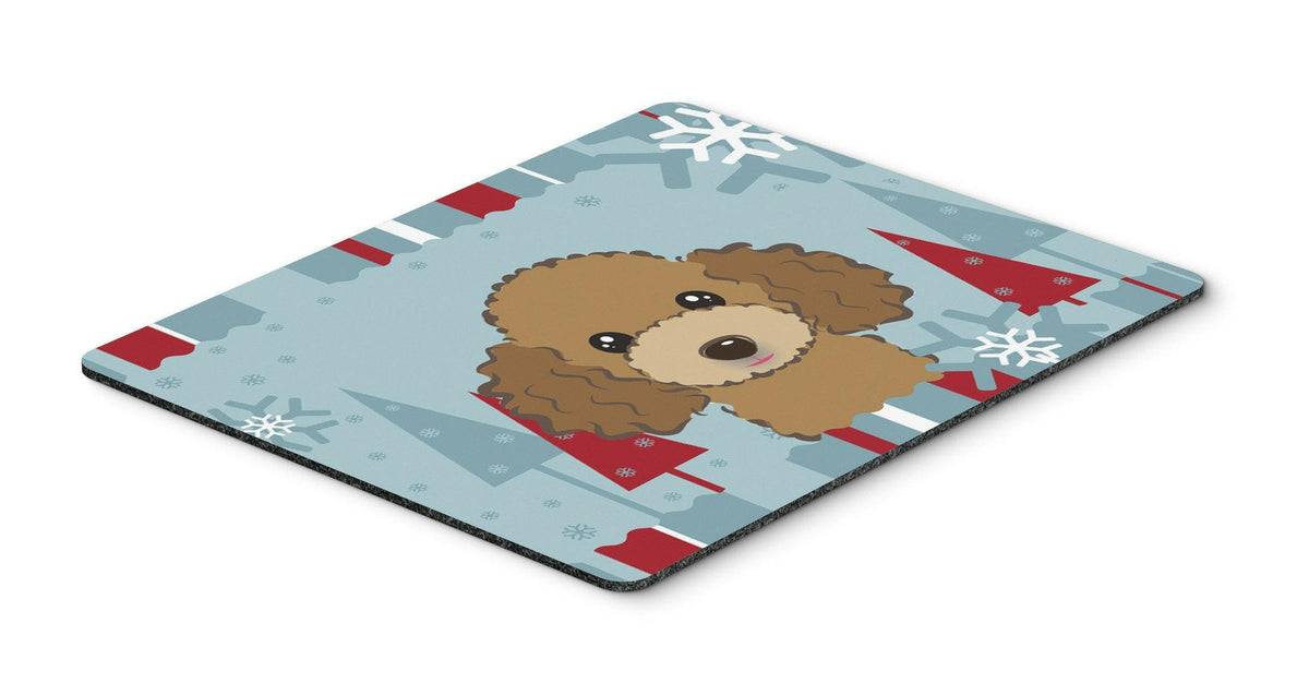 Winter Holiday Chocolate Brown Poodle Mouse Pad, Hot Pad or Trivet BB1752MP by Caroline&#39;s Treasures