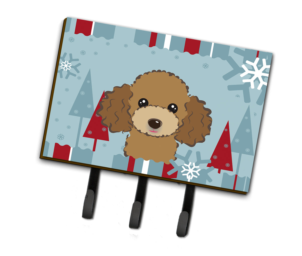 Winter Holiday Chocolate Brown Poodle Leash or Key Holder BB1752TH68