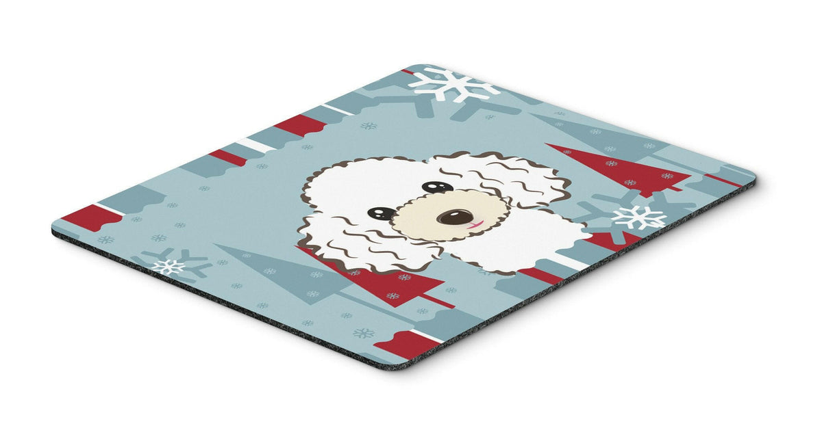 Winter Holiday White Poodle Mouse Pad, Hot Pad or Trivet BB1753MP by Caroline&#39;s Treasures