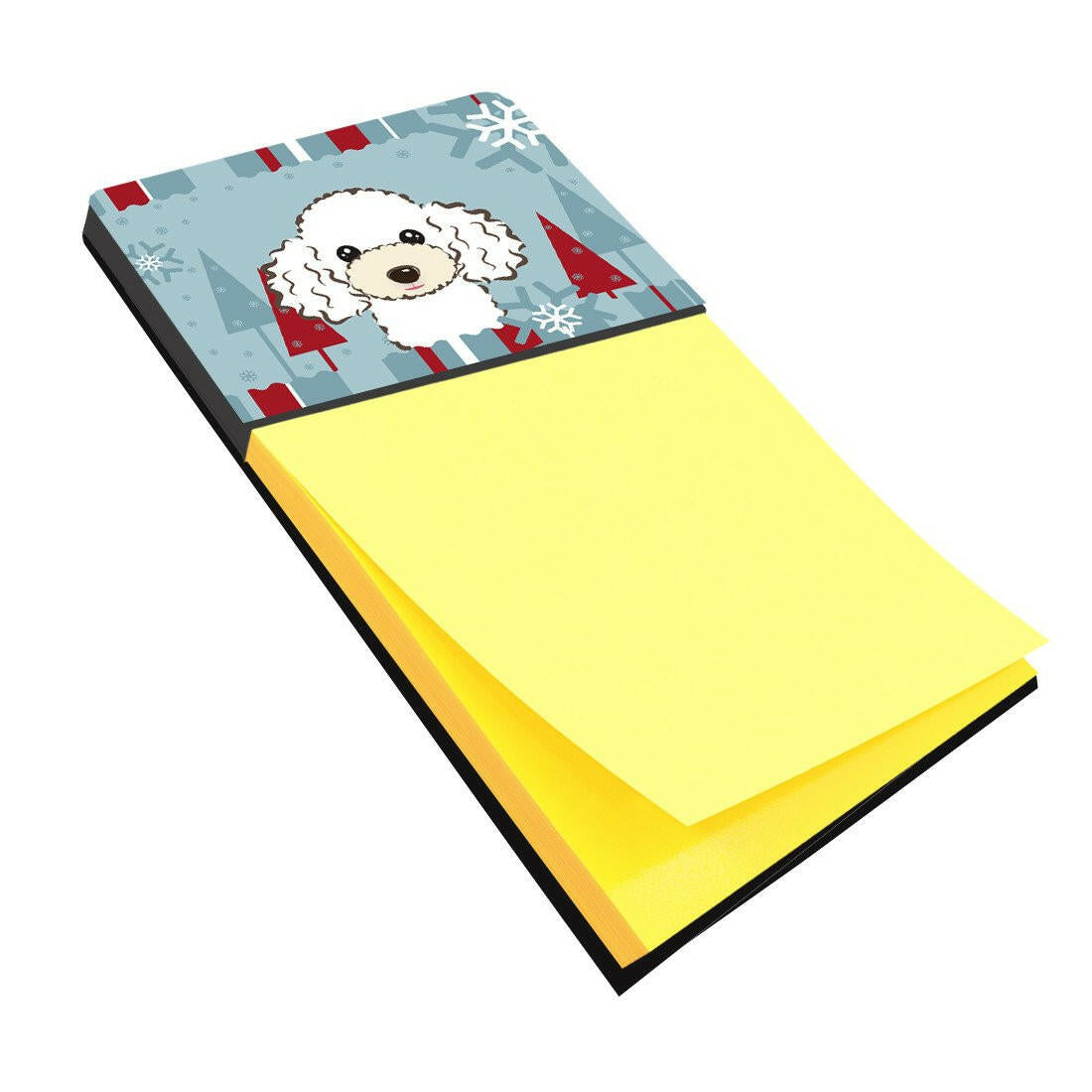 Winter Holiday White Poodle Sticky Note Holder BB1753SN by Caroline&#39;s Treasures