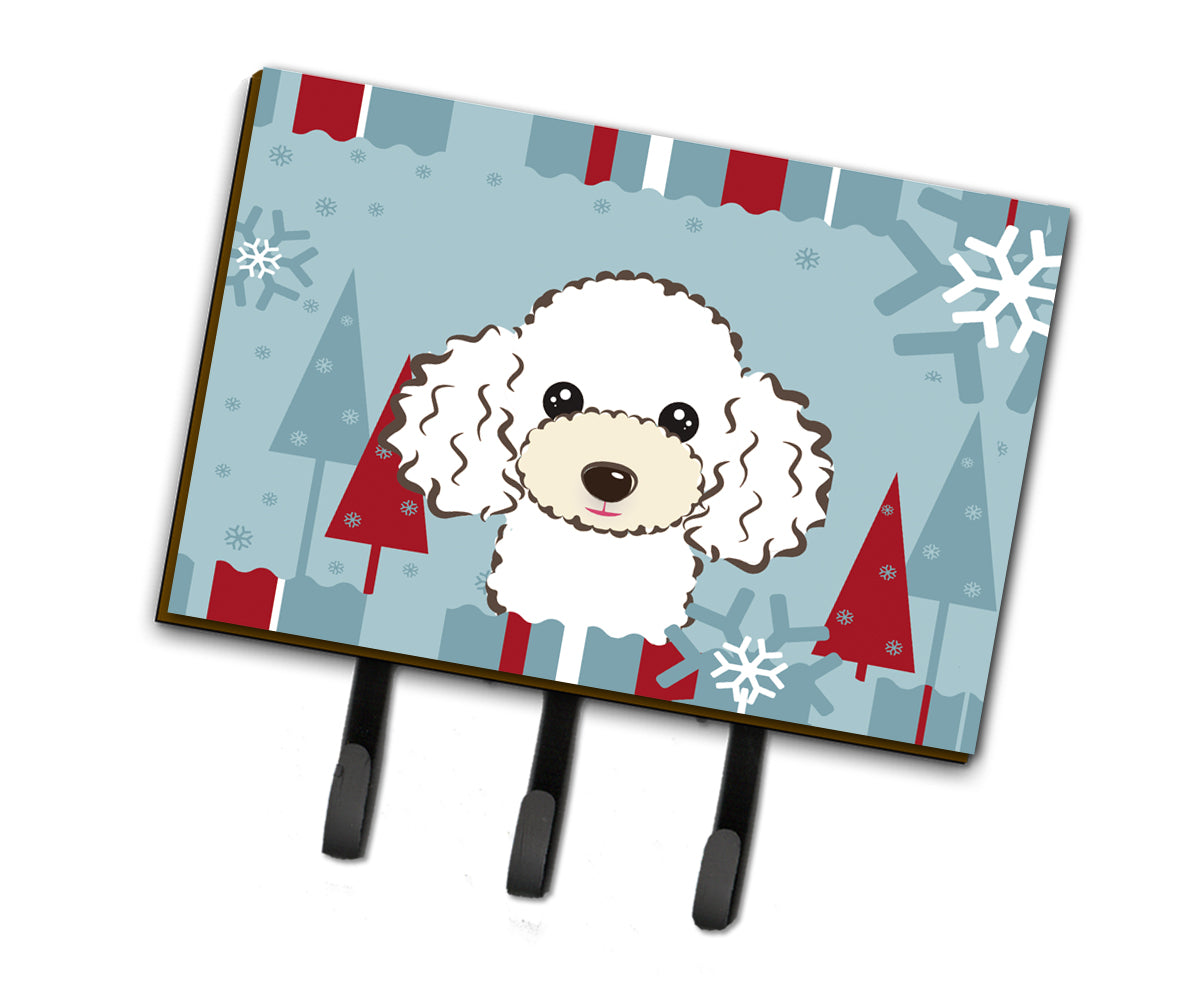 Winter Holiday White Poodle Leash or Key Holder BB1753TH68