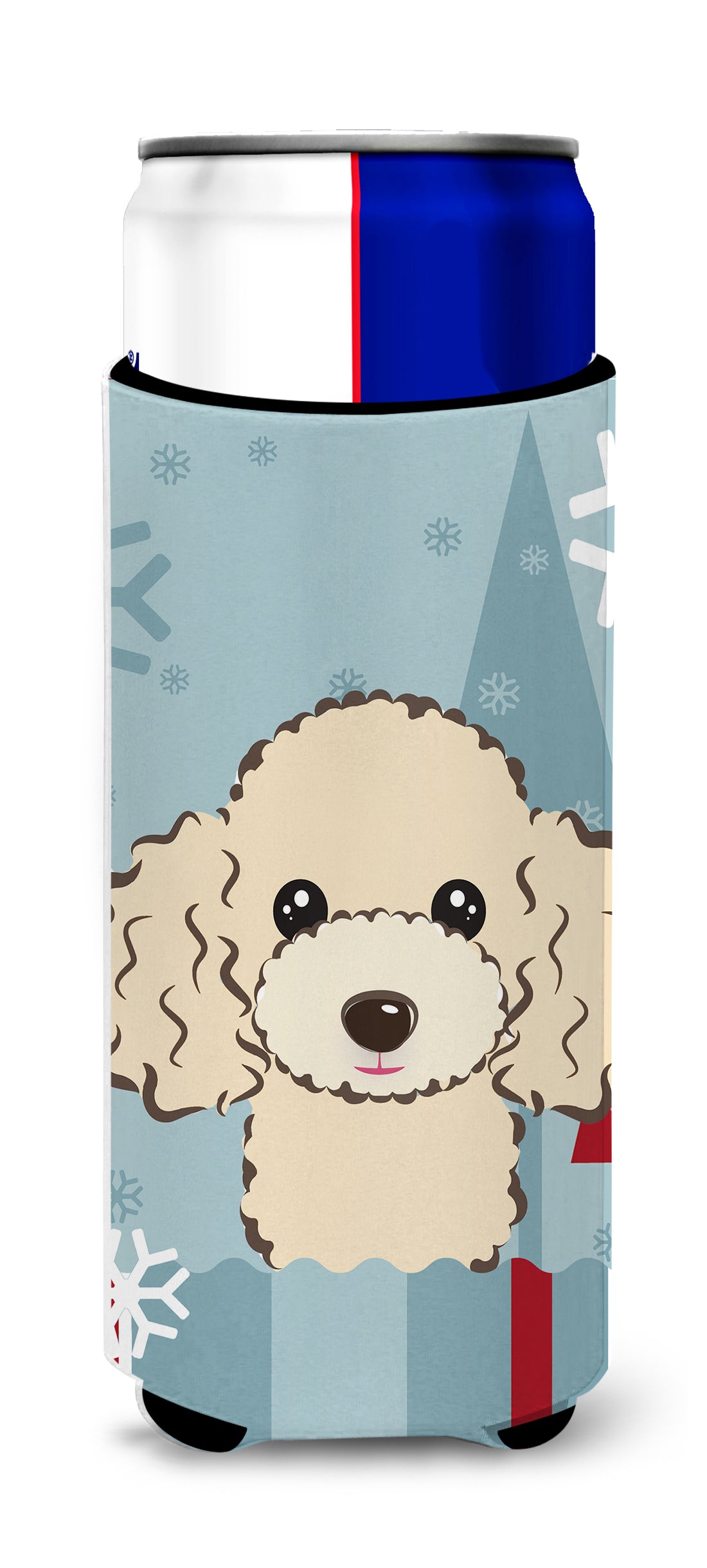 Winter Holiday Buff Poodle Ultra Beverage Insulators for slim cans BB1754MUK