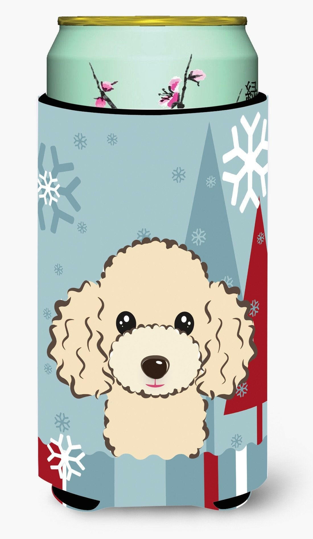 Winter Holiday Buff Poodle Tall Boy Beverage Insulator Hugger BB1754TBC by Caroline&#39;s Treasures