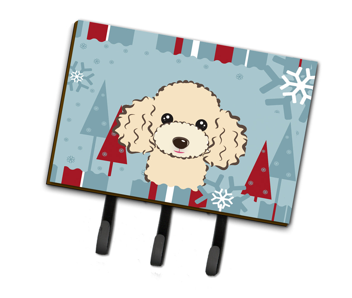 Winter Holiday Buff Poodle Leash or Key Holder BB1754TH68