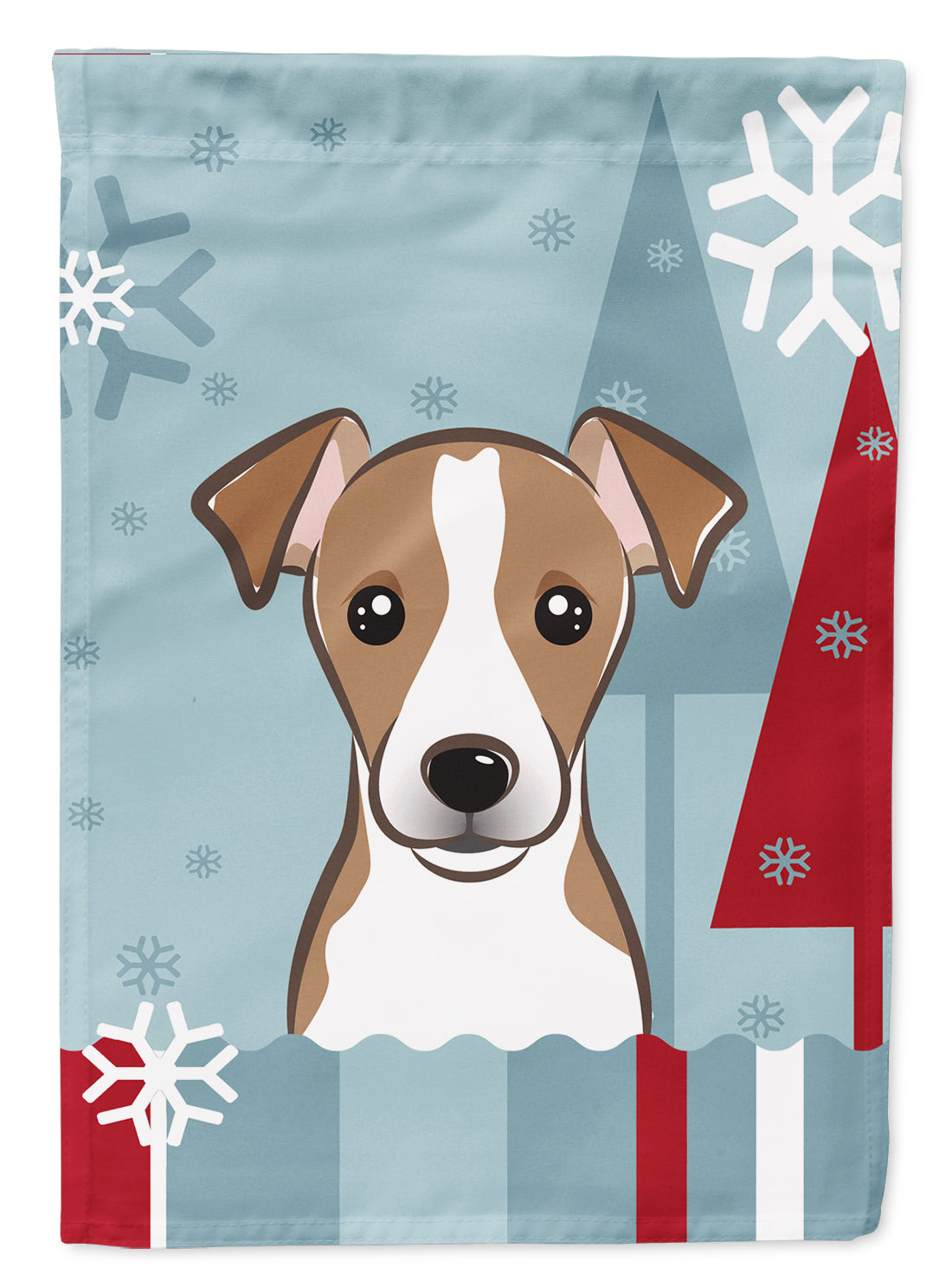 Winter Holiday Jack Russell Terrier Flag Canvas House Size BB1756CHF