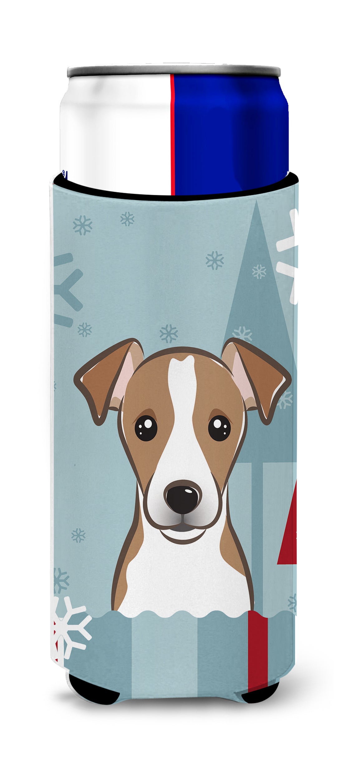 Winter Holiday Jack Russell Terrier Ultra Beverage Insulators for slim cans BB1756MUK  the-store.com.