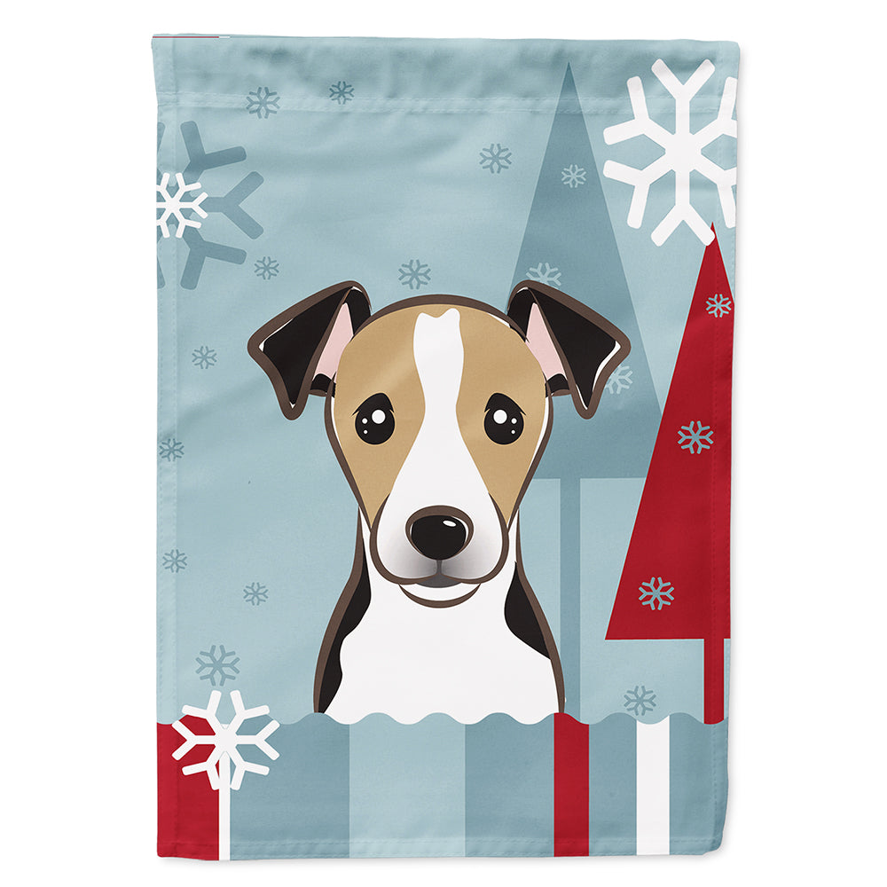 Winter Holiday Jack Russell Terrier Flag Canvas House Size BB1757CHF  the-store.com.