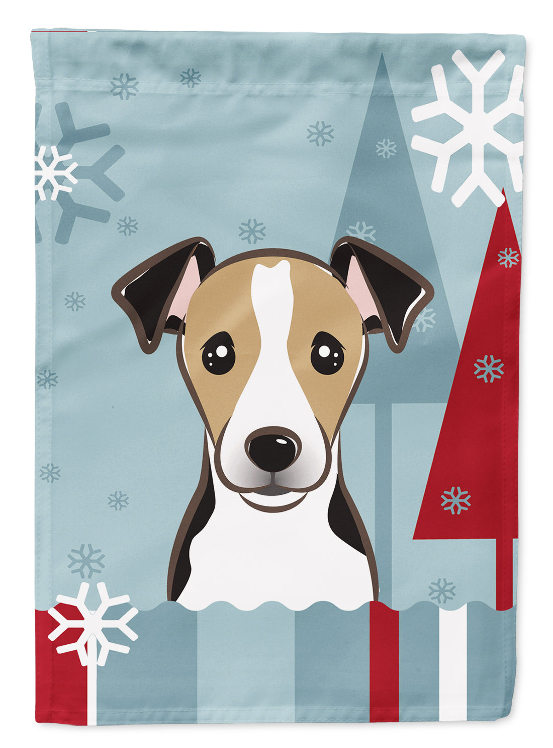 Vacances d'hiver Jack Russell Terrier Drapeau Jardin Taille BB1757GF