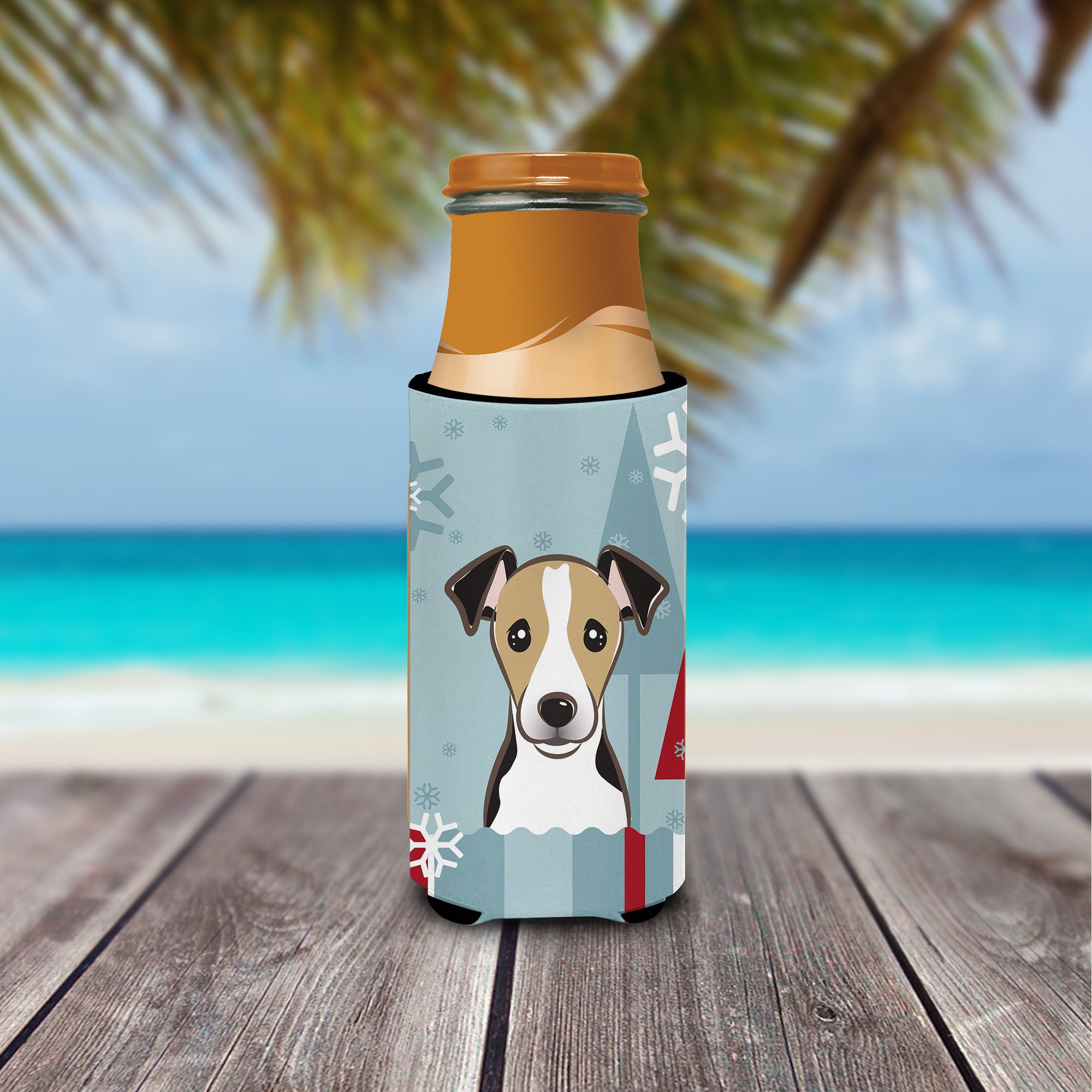 Winter Holiday Jack Russell Terrier Ultra Beverage Insulators for slim cans BB1757MUK  the-store.com.