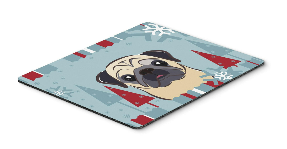 Winter Holiday Fawn Pug Mouse Pad, Hot Pad or Trivet BB1758MP by Caroline&#39;s Treasures