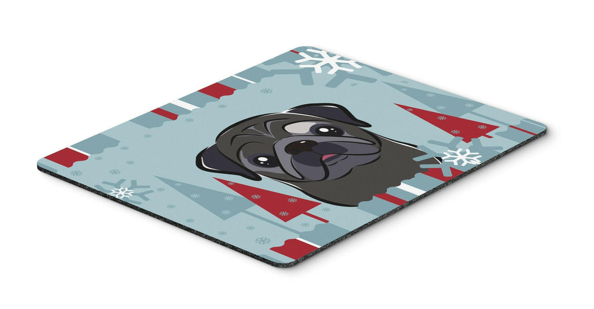 Winter Holiday Black Pug Mouse Pad, Hot Pad or Trivet BB1759MP by Caroline&#39;s Treasures