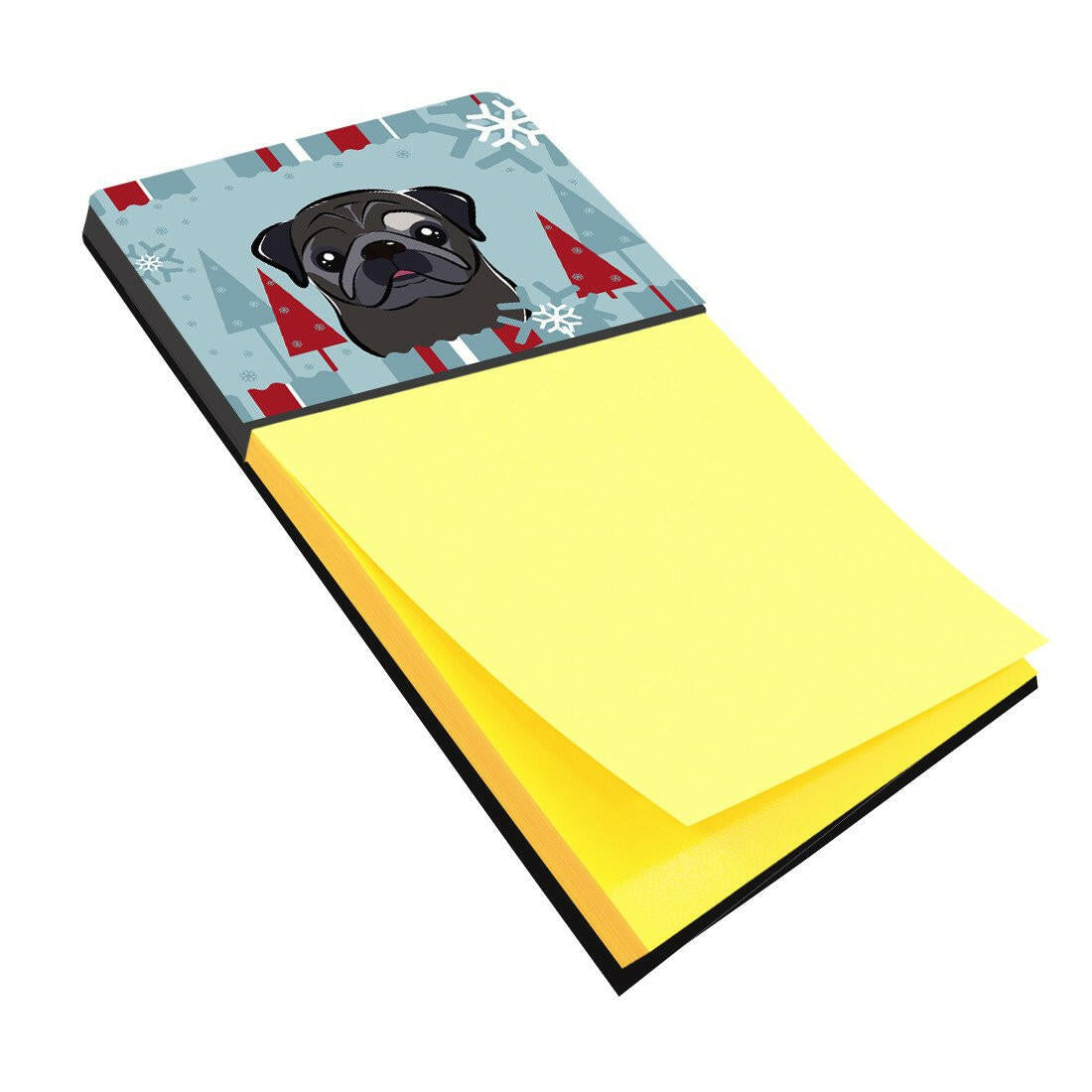Winter Holiday Black Pug Sticky Note Holder BB1759SN by Caroline&#39;s Treasures