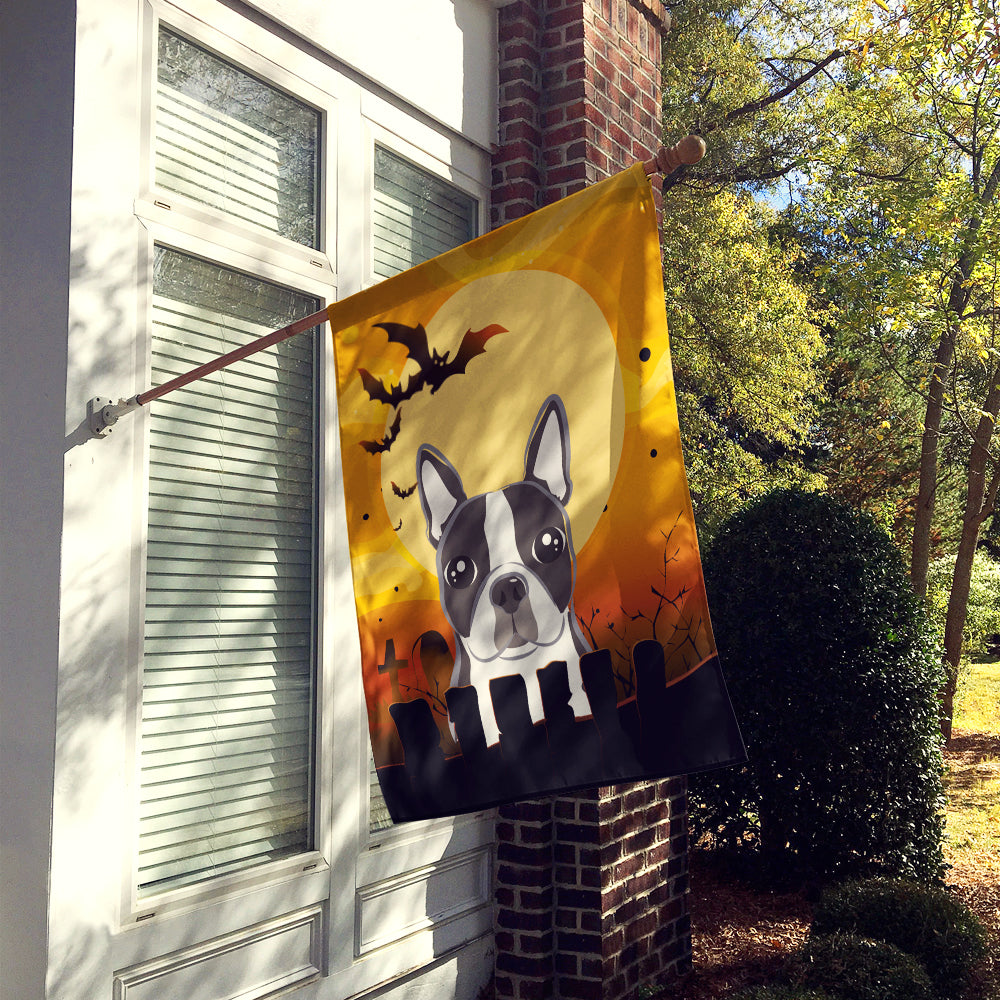 Halloween Boston Terrier Flag Canvas House Size BB1761CHF  the-store.com.
