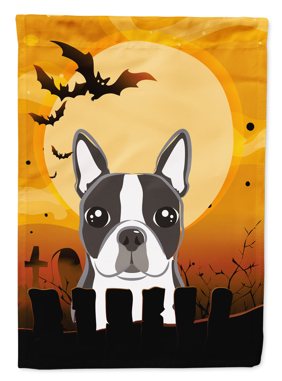 Halloween Boston Terrier Flag Canvas House Size BB1761CHF  the-store.com.