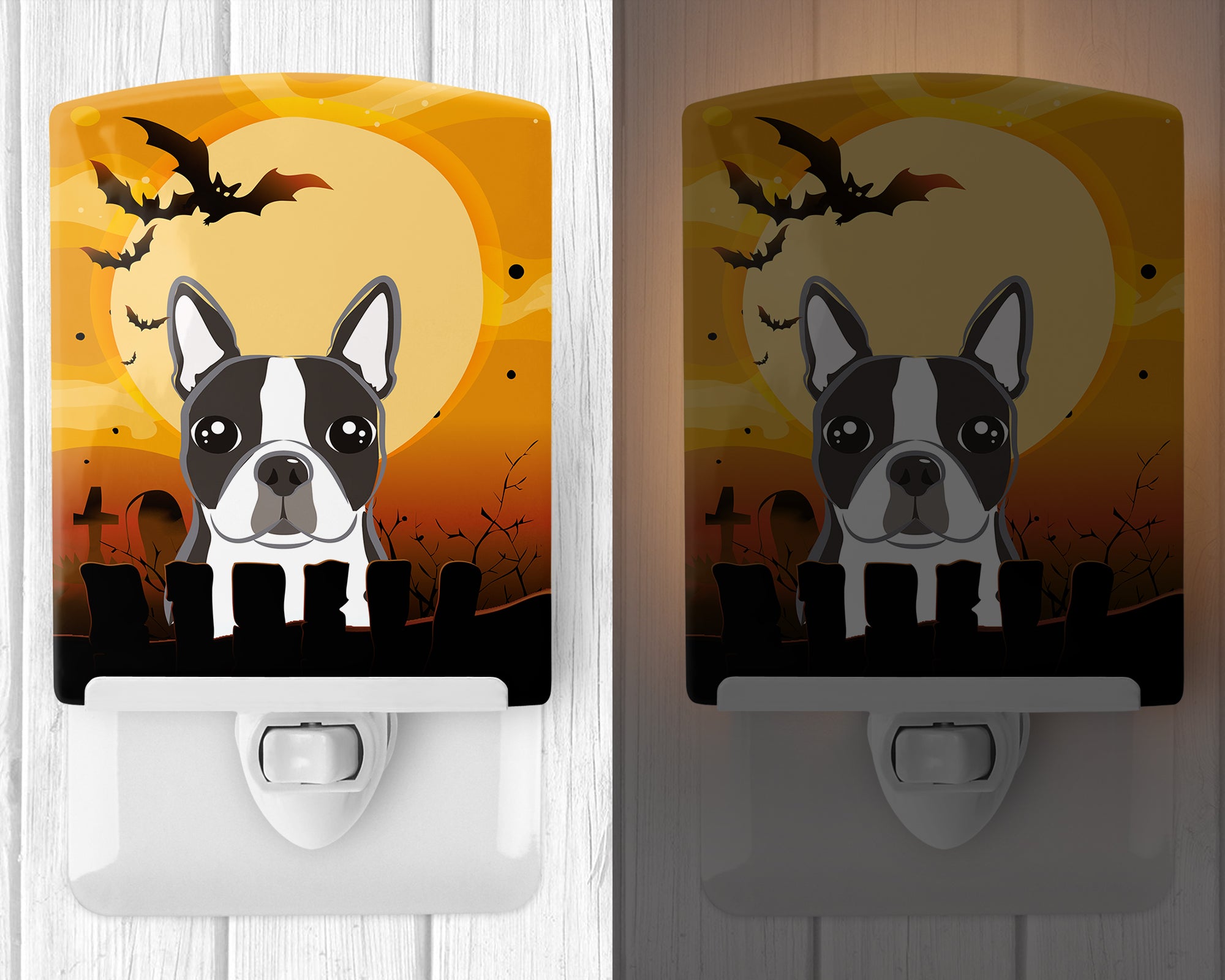 Halloween Boston Terrier Ceramic Night Light BB1761CNL - the-store.com
