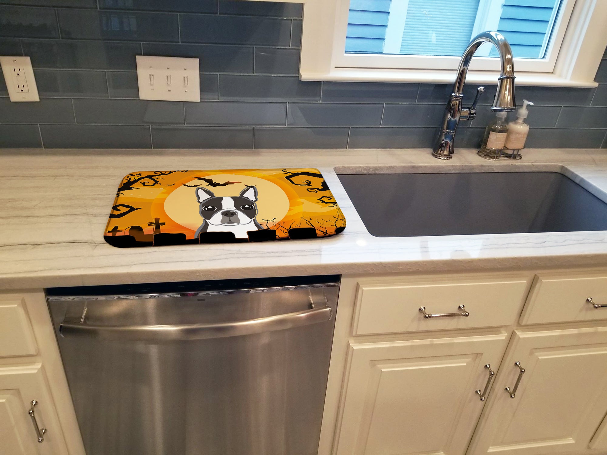 Halloween Boston Terrier Dish Drying Mat BB1761DDM