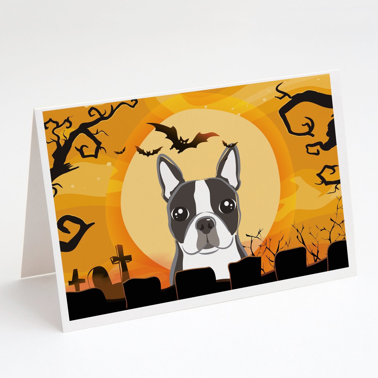 Buy this Halloween Boston Terrier Greeting Cards and Envelopes Pack of 8