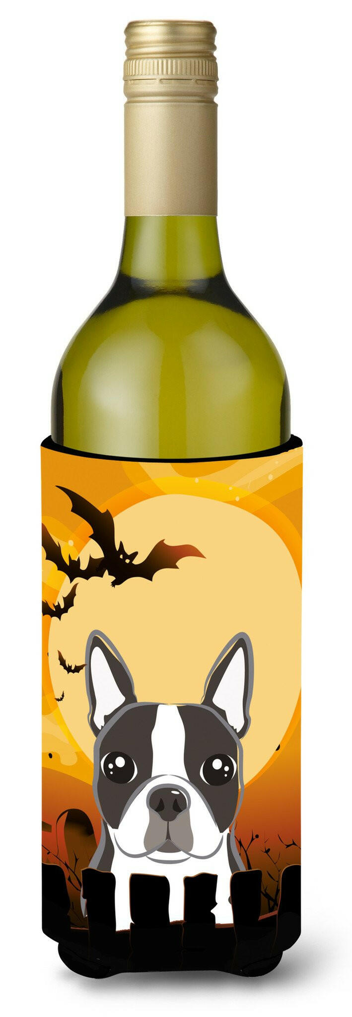 Halloween Boston Terrier Wine Bottle Beverage Insulator Hugger BB1761LITERK by Caroline&#39;s Treasures