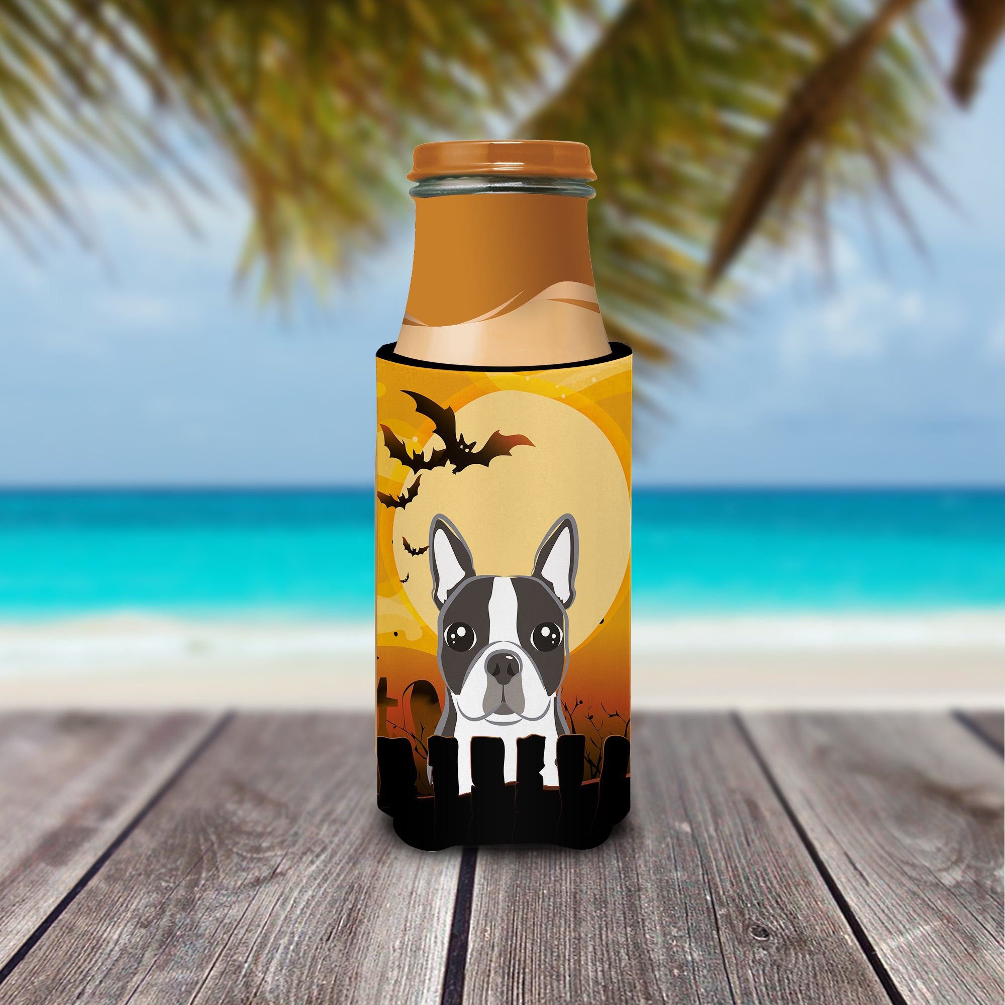 Halloween Boston Terrier Ultra Beverage Isolateurs pour canettes minces BB1761MUK
