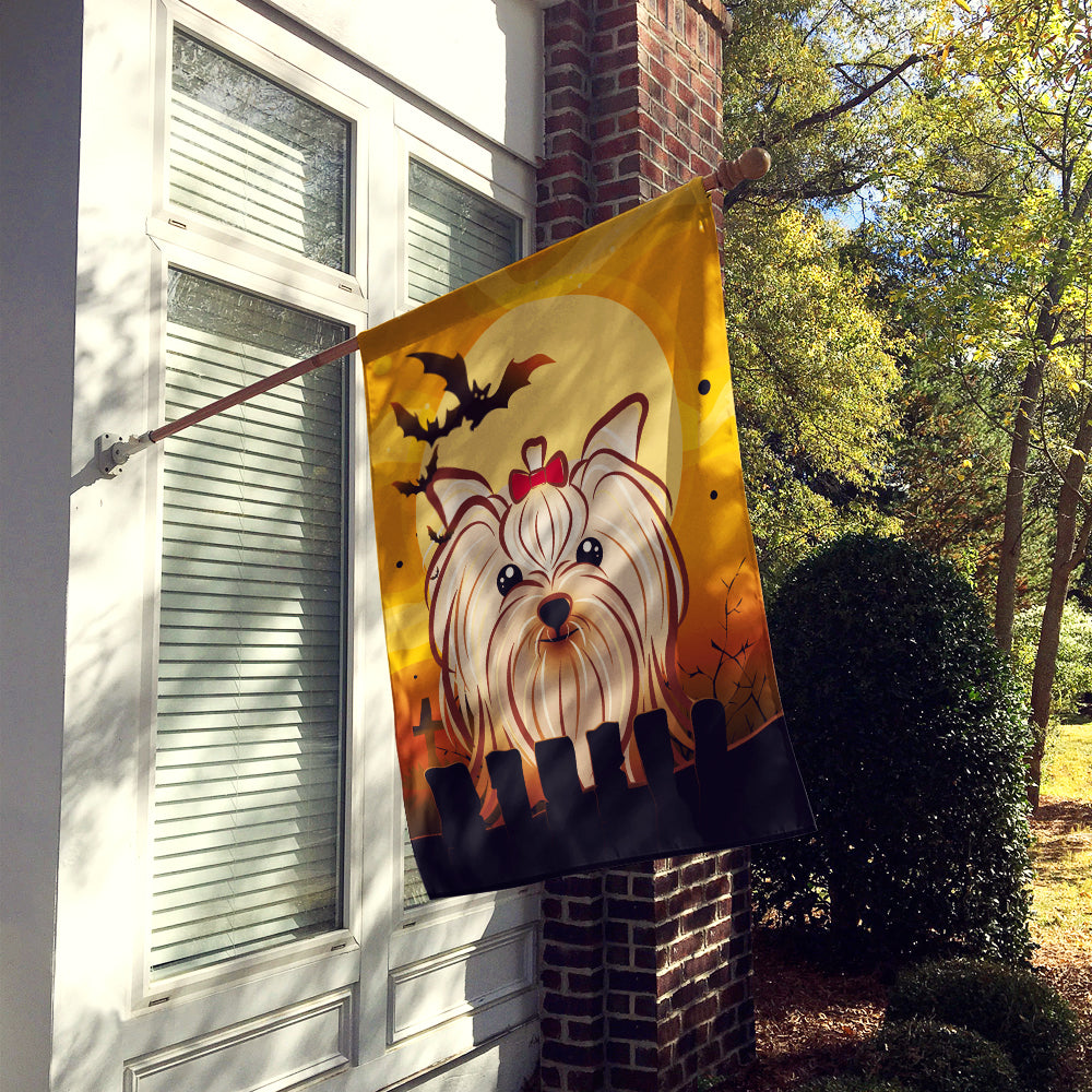 Halloween Yorkie Yorkshire Terrier Flag Canvas House Size BB1762CHF  the-store.com.