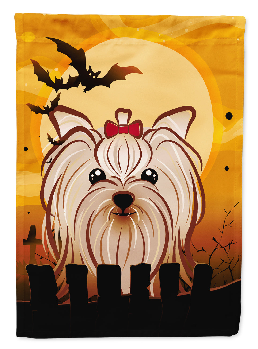 Halloween Yorkie Yorkshire Terrier Flag Canvas House Size BB1762CHF  the-store.com.