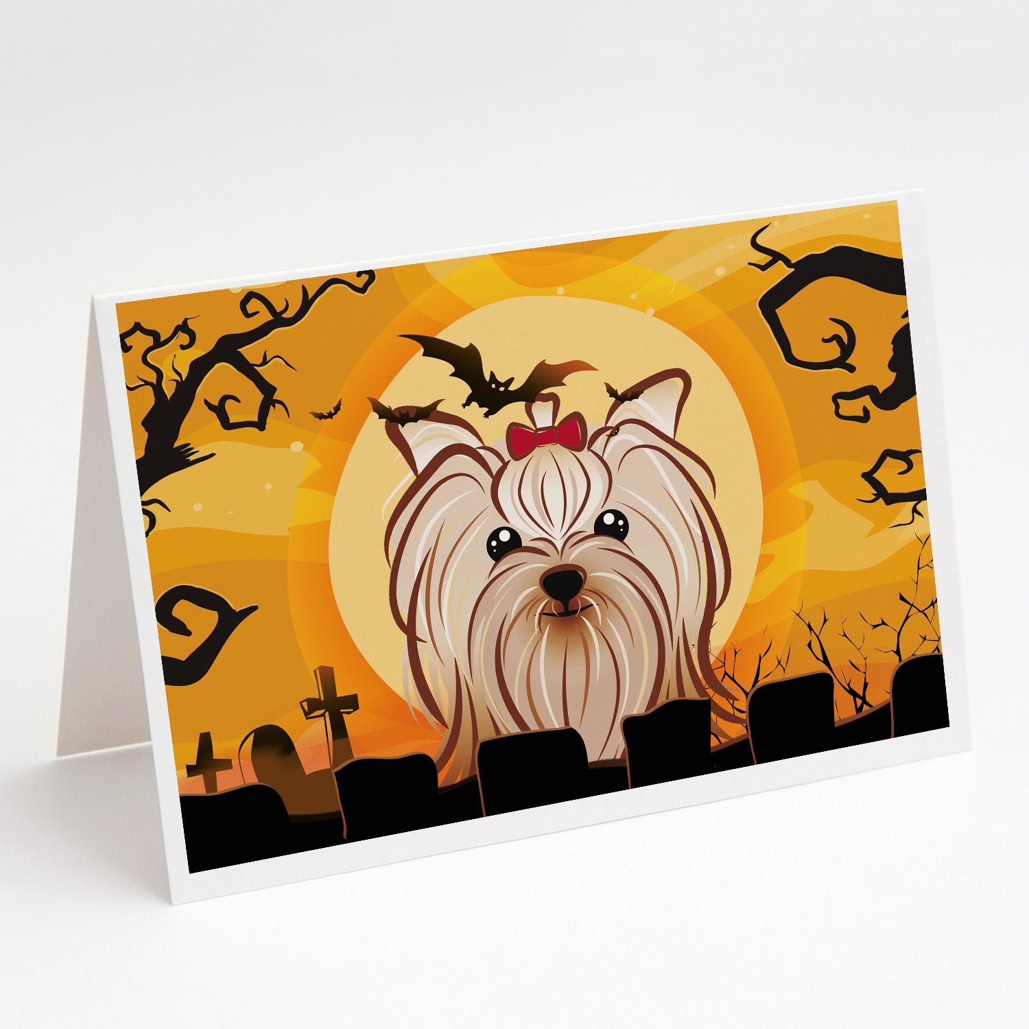 Buy this Halloween Yorkie Yorkishire Terrier Greeting Cards and Envelopes Pack of 8
