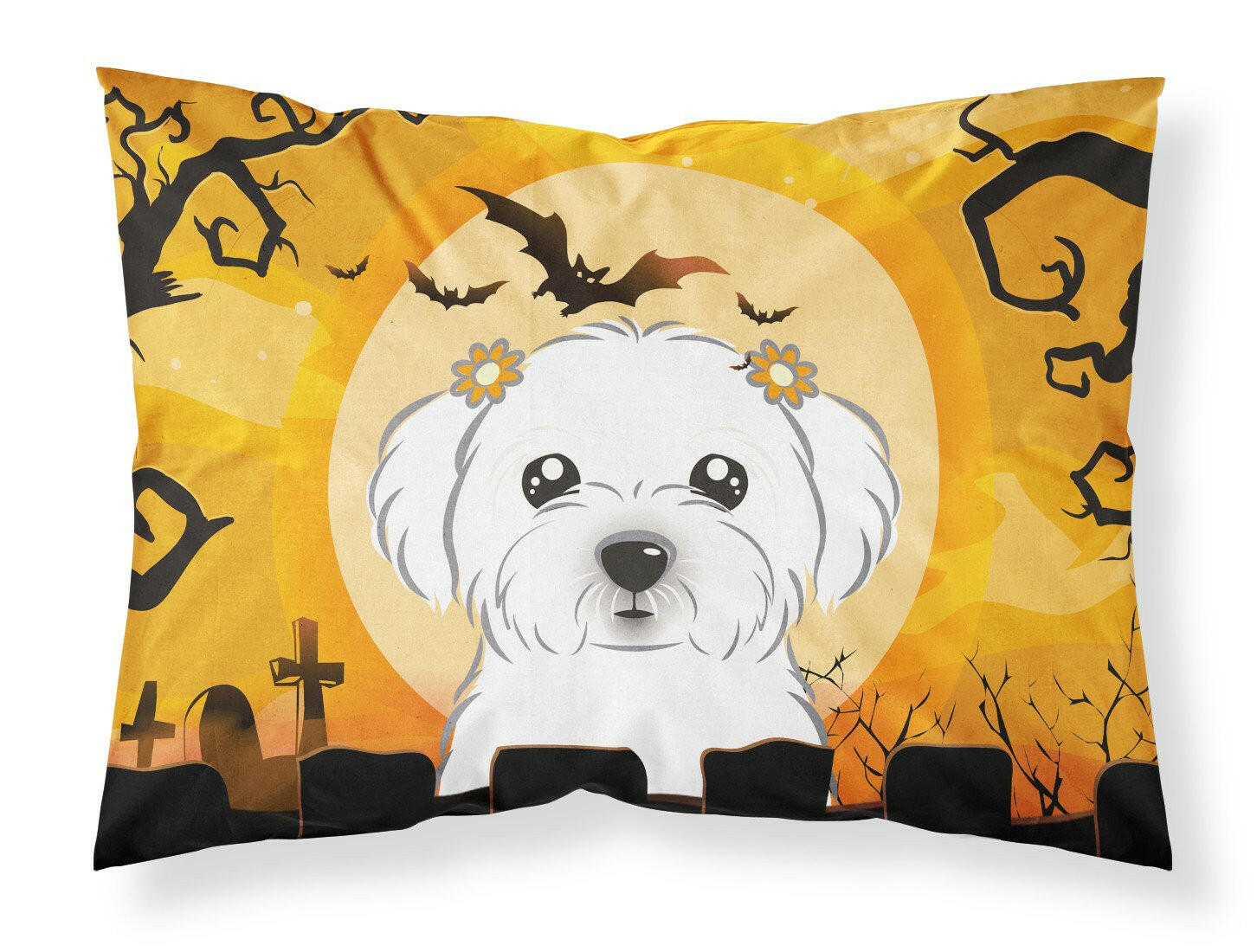 Halloween Maltese Fabric Standard Pillowcase BB1766PILLOWCASE by Caroline's Treasures
