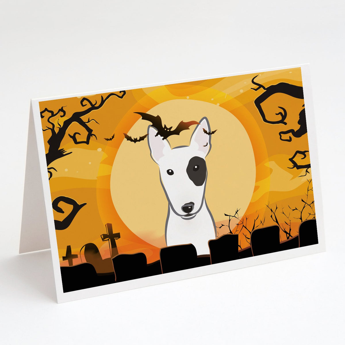 Buy this Halloween Bull Terrier Greeting Cards and Envelopes Pack of 8