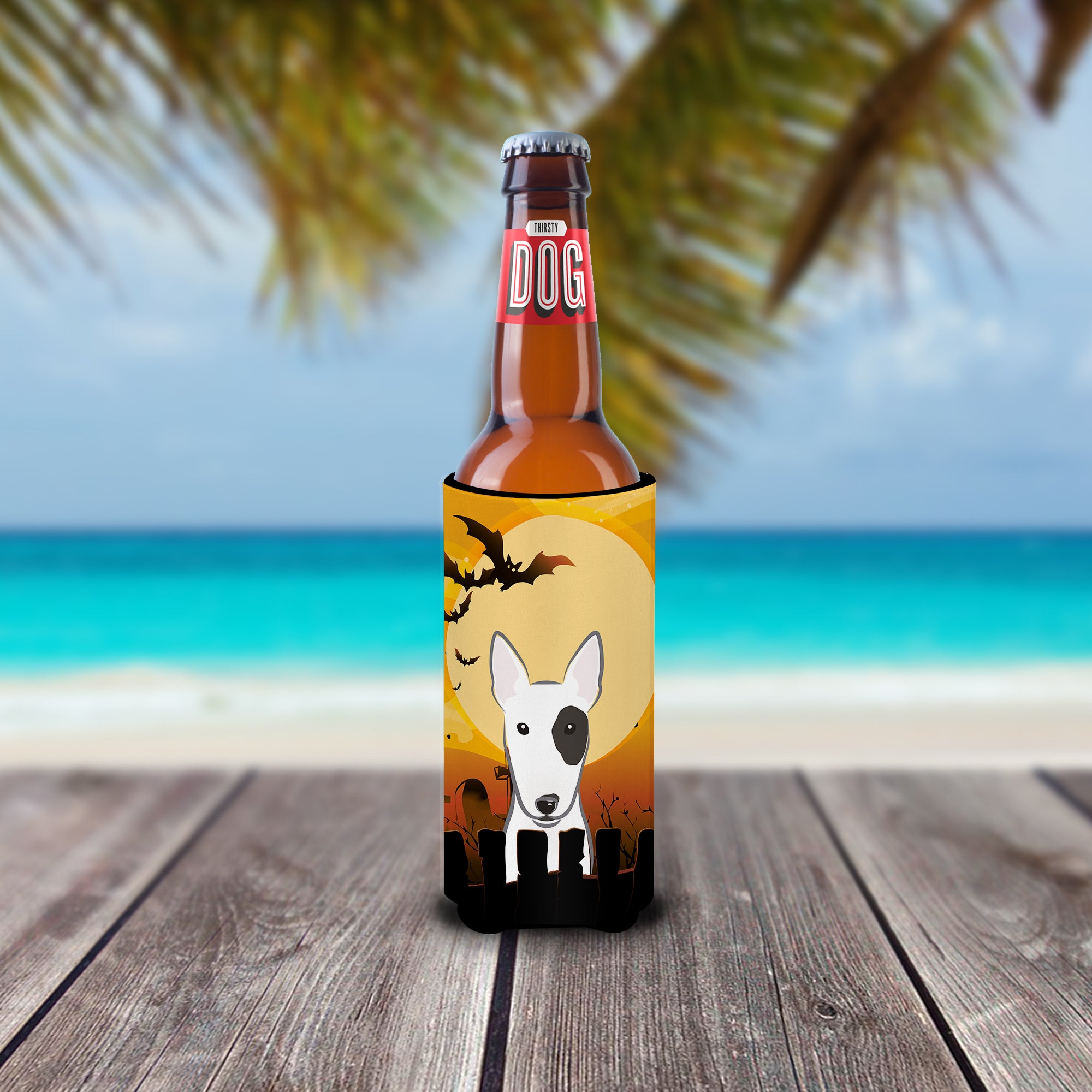 Halloween Bull Terrier Ultra Beverage Insulators for slim cans BB1767MUK