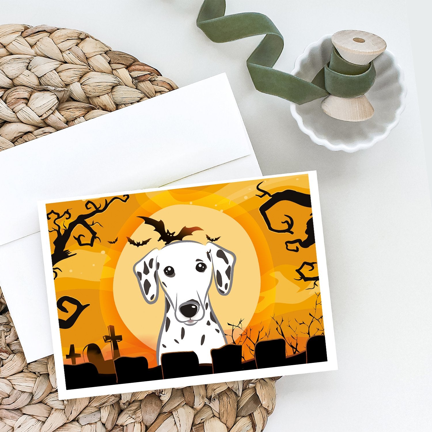 Halloween Dalmatian Greeting Cards and Envelopes Pack of 8 - the-store.com